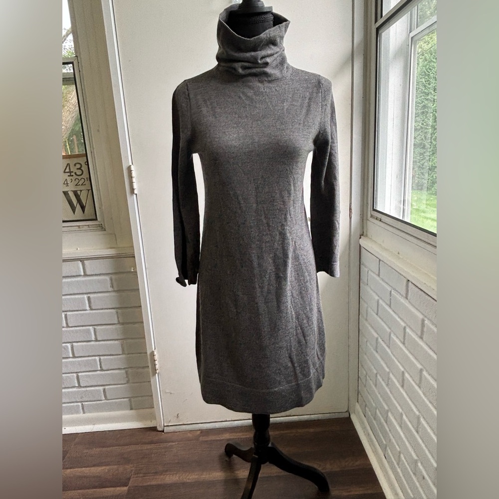 J. Crew Gray Turtleneck Sweater Dress
